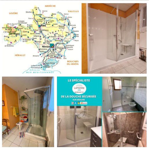 Douche et salle de bain sécurisée pour sénior et PMR
